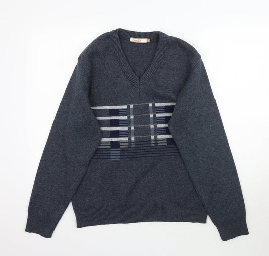 Cavallio Mens Blue  Knit Pullover Jumper Size S