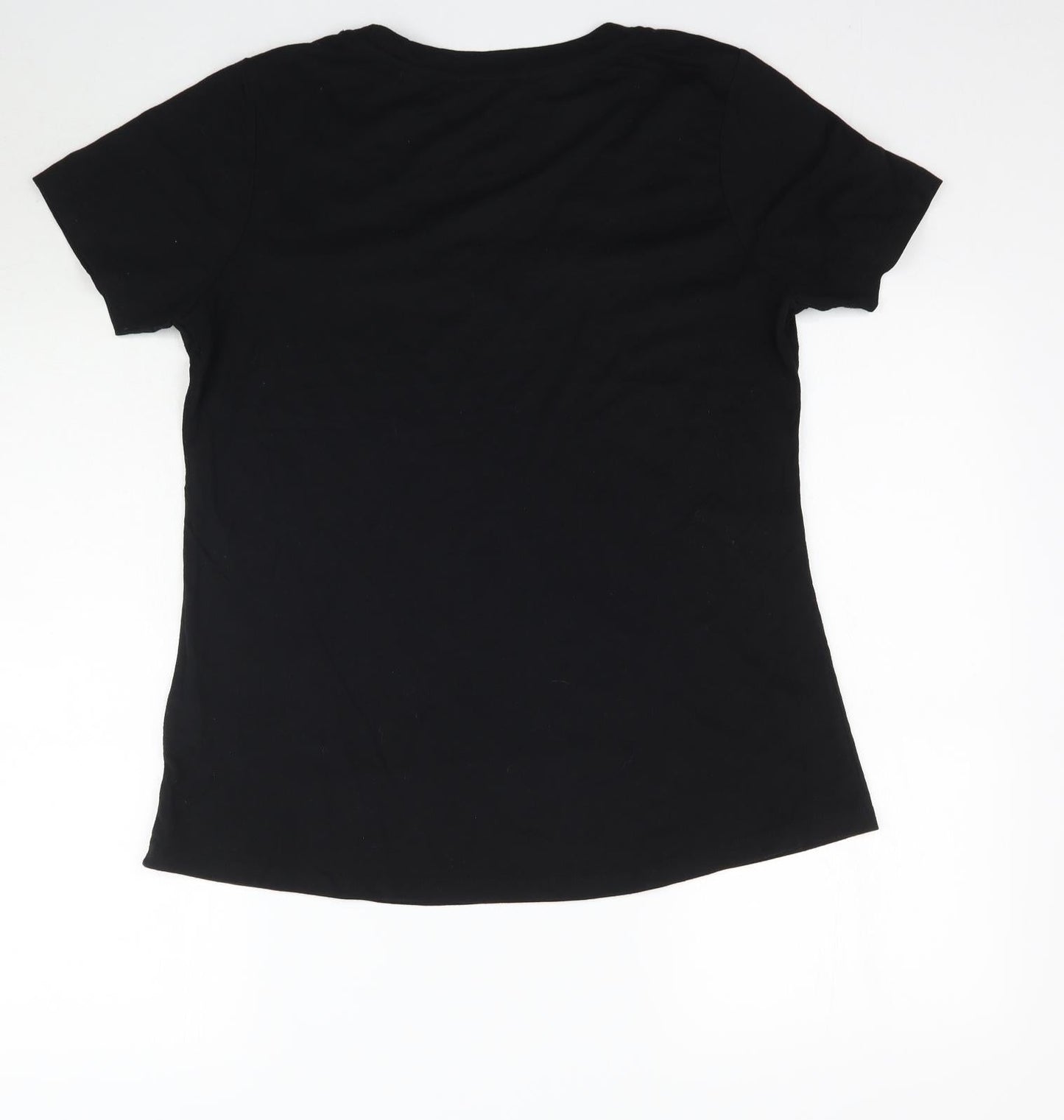 Womens UK Size 14 Peacocks Black Basic T-Shirt