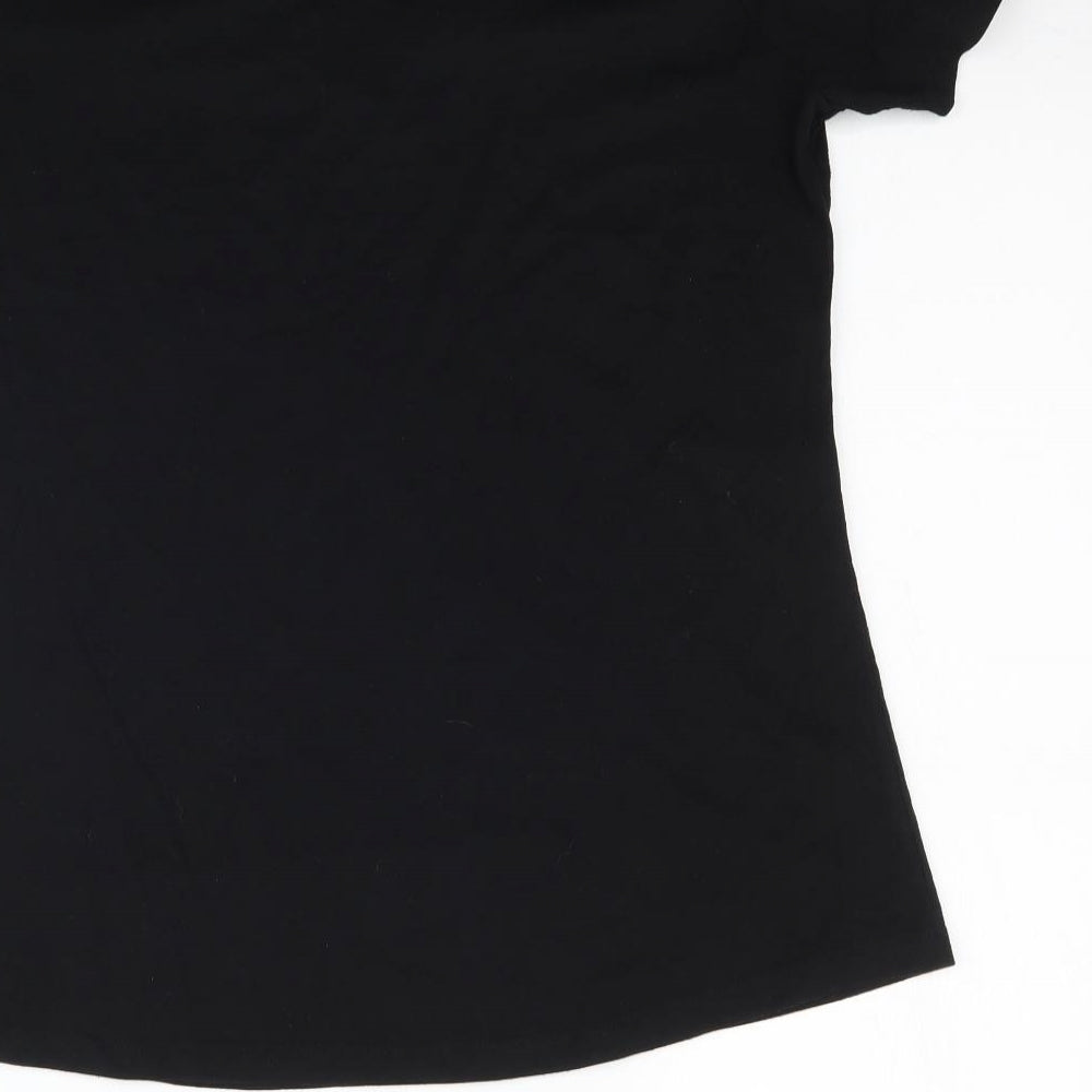 Womens UK Size 14 Peacocks Black Basic T-Shirt