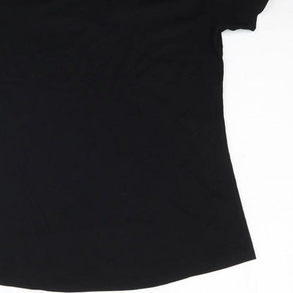 Womens UK Size 14 Peacocks Black Basic T-Shirt