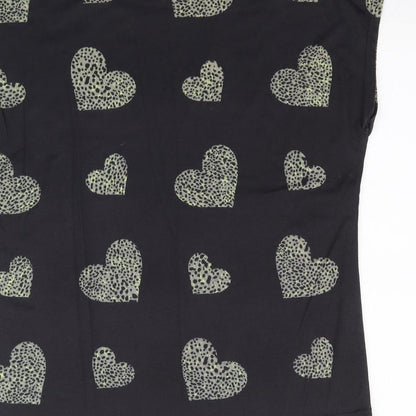 Originals Womens Black   Basic T-Shirt Size M  - Love Heart print
