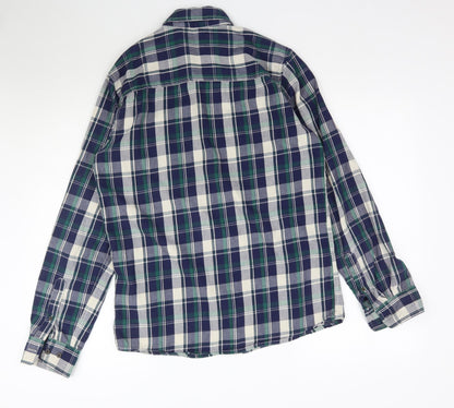 Mens UK Size M Peacocks Blue  Button-Up Long Sleeve Casual Shirt