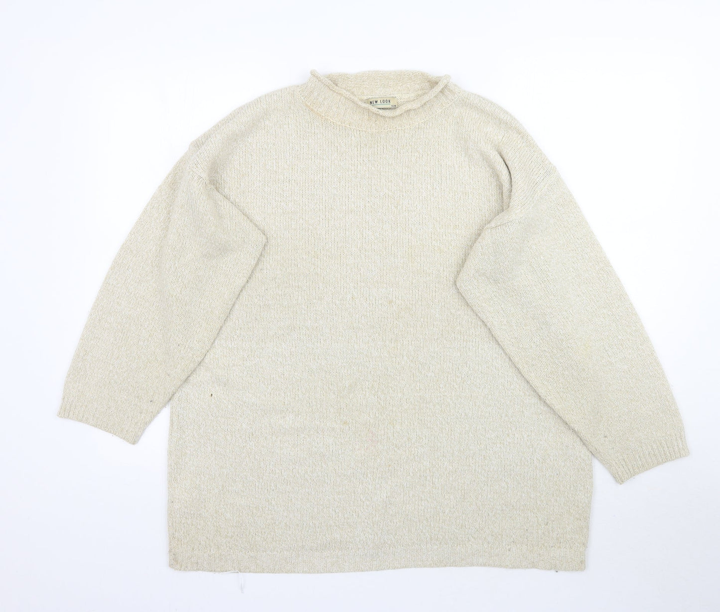 Womens UK Size S New Look Beige Pullover Jumper