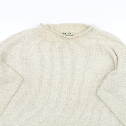 Womens UK Size S New Look Beige Pullover Jumper
