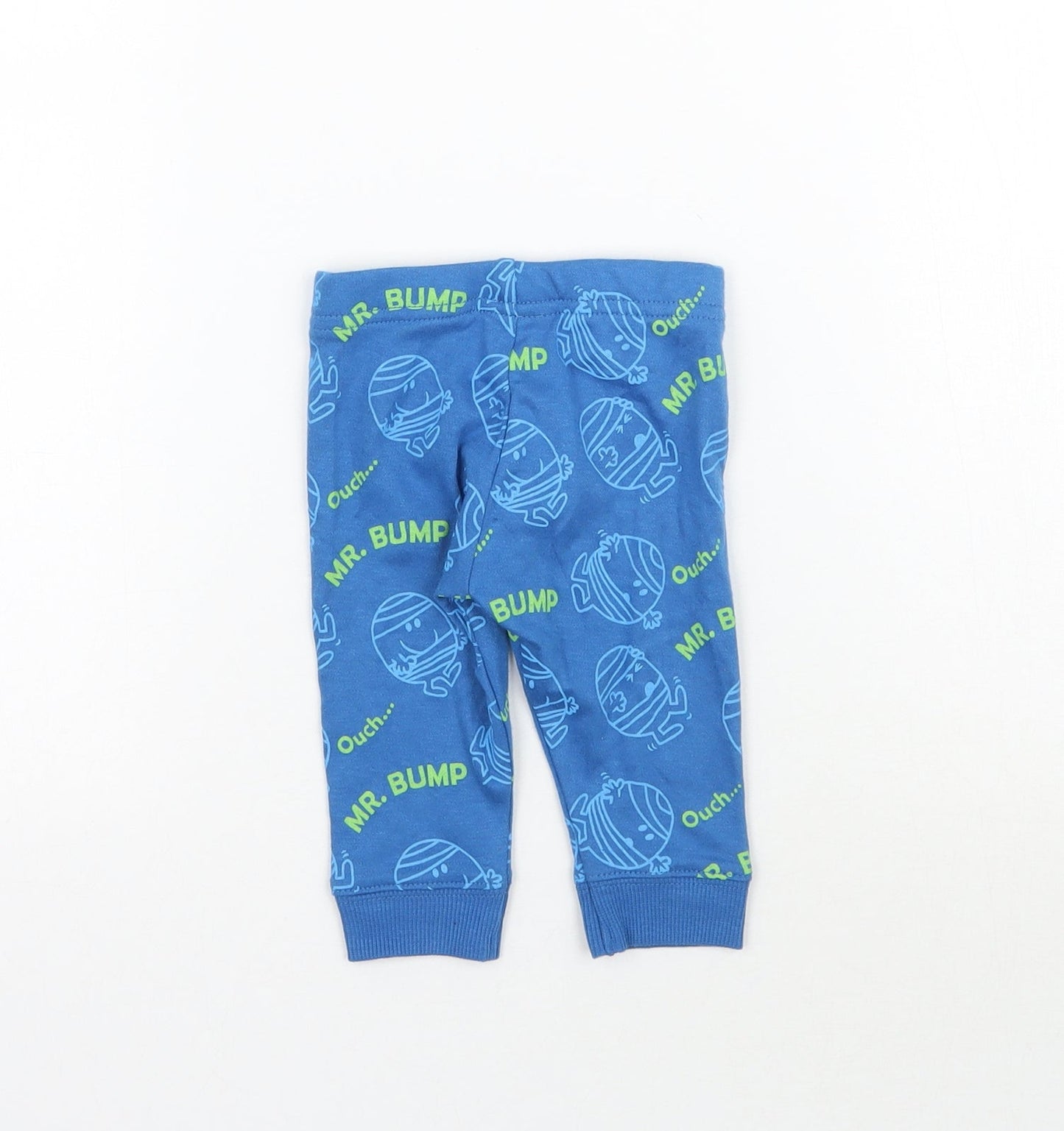 F&F Baby Blue   Jogger Trousers Size 0-3 Months  - Mr Men Leggings