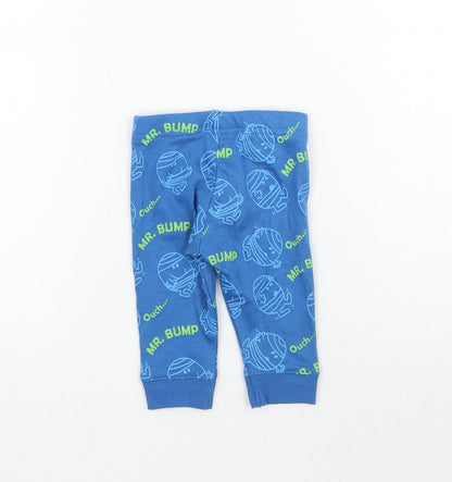 F&F Baby Blue   Jogger Trousers Size 0-3 Months  - Mr Men Leggings