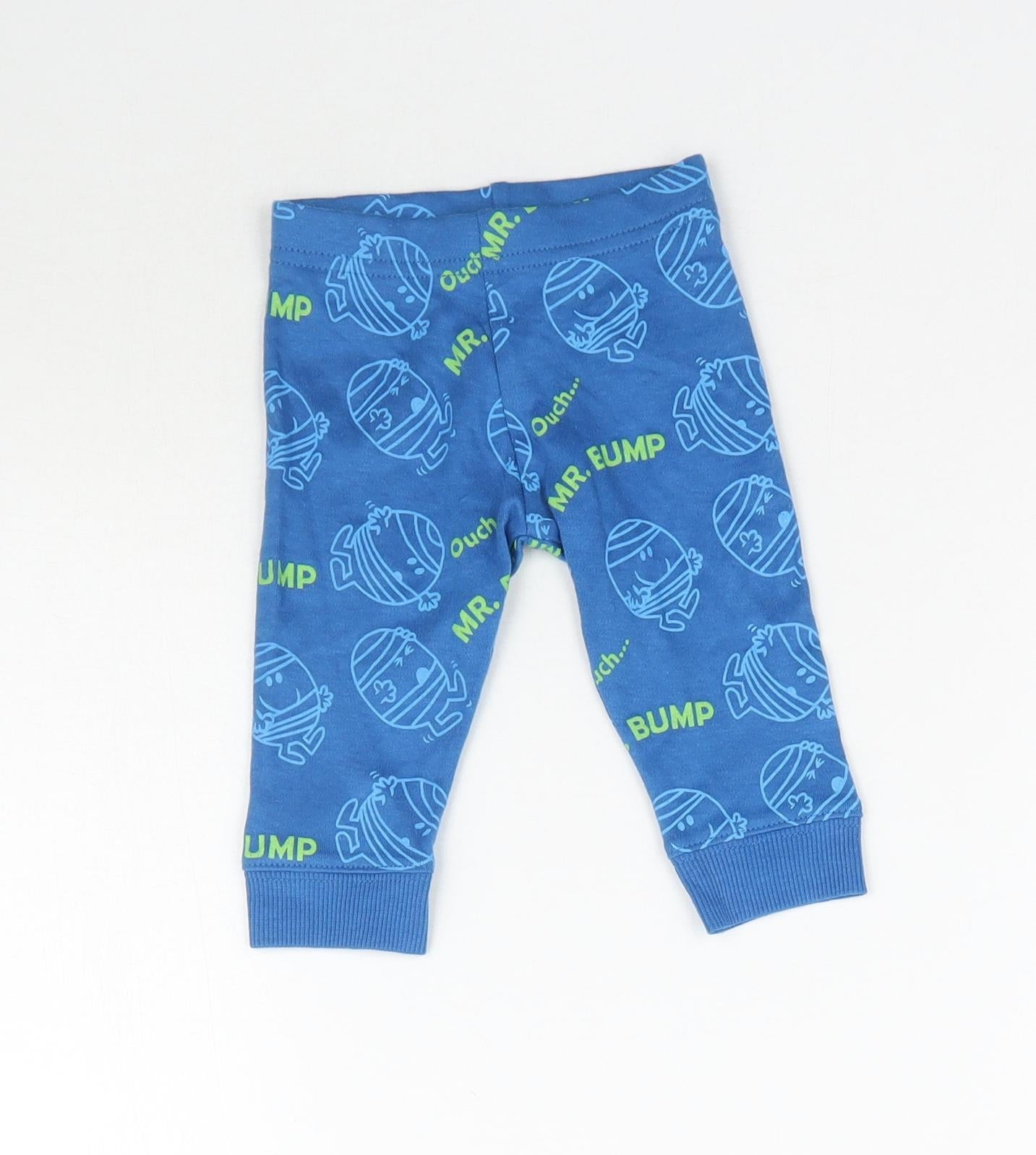 F&F Baby Blue   Jogger Trousers Size 0-3 Months  - Mr Men Leggings