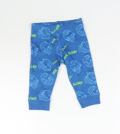 F&F Baby Blue   Jogger Trousers Size 0-3 Months  - Mr Men Leggings