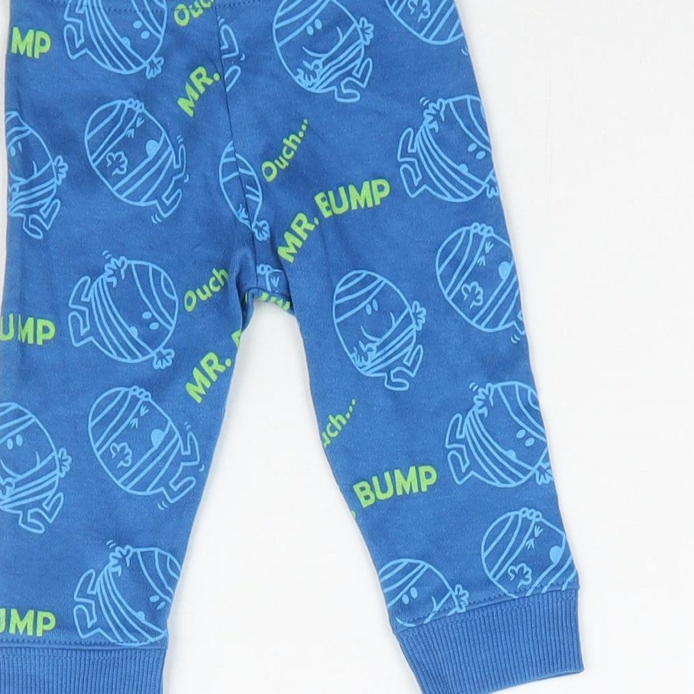 F&F Baby Blue   Jogger Trousers Size 0-3 Months  - Mr Men Leggings