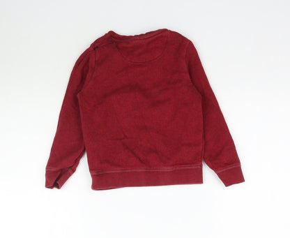 Marks and Spencer Girls Red Batik  Pullover Sweatshirt Size 3-4 Years  - Unisex