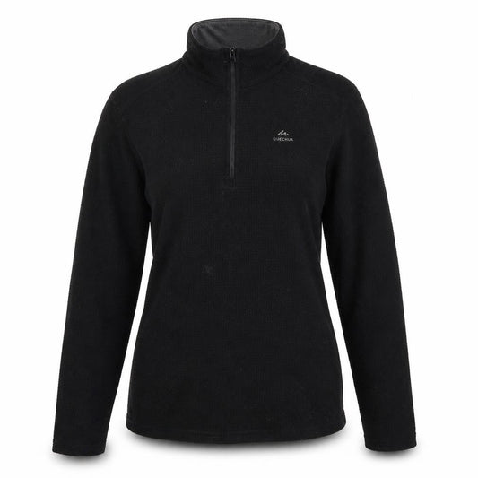 Front view of Decathlon women’s black pullover sweatshirt, size L