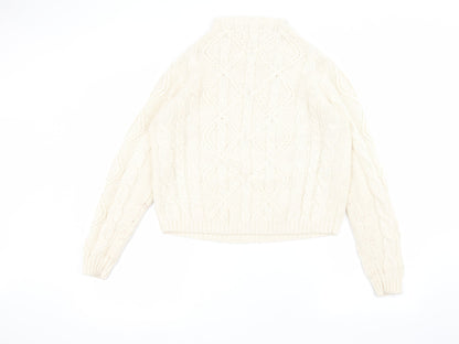 Womens UK Size 12 Love knitwear White Pullover Jumper