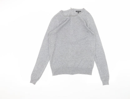 Womens UK Size 8 Warehouse Grey Basic T-Shirt