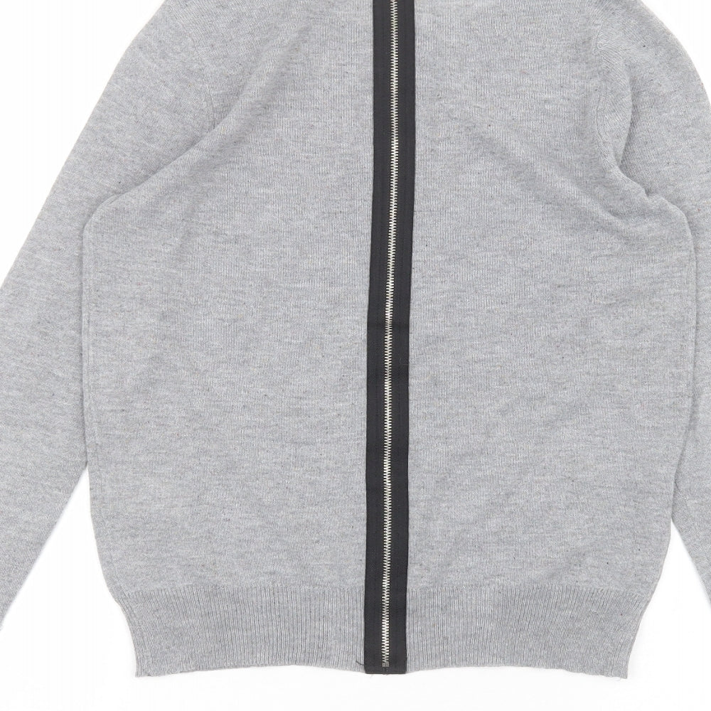 Womens UK Size 8 Warehouse Grey Basic T-Shirt