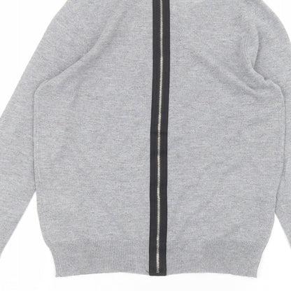 Womens UK Size 8 Warehouse Grey Basic T-Shirt