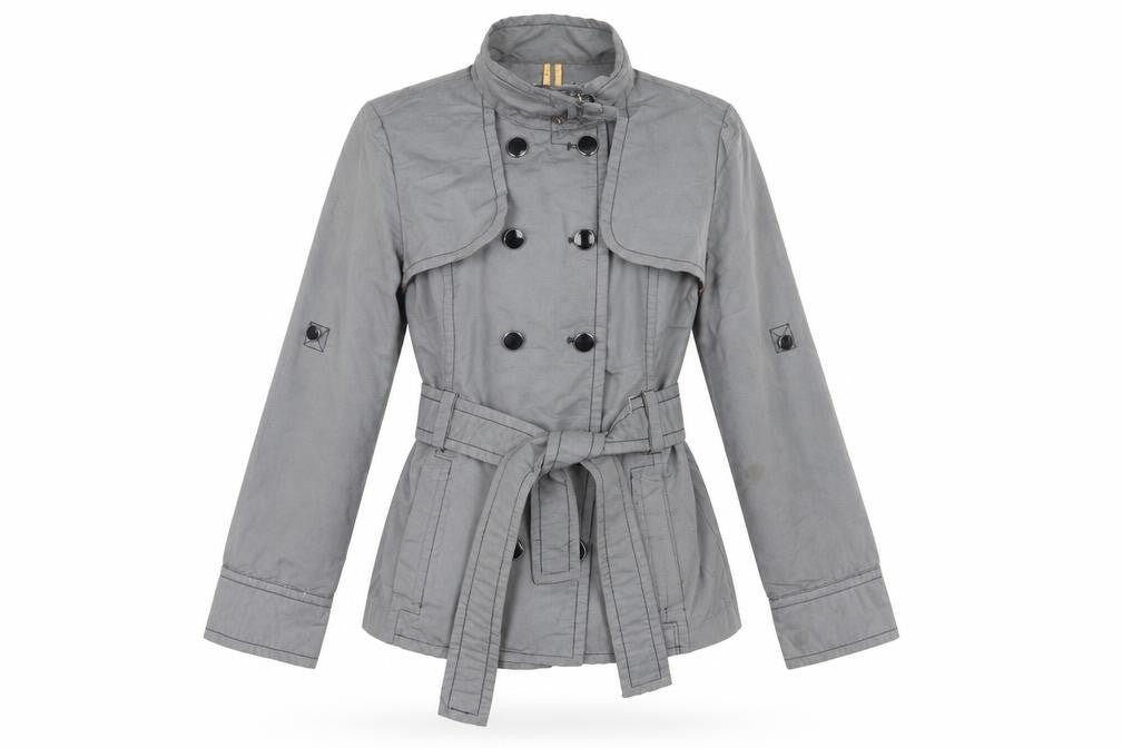 Front view of Mango Suit women’s blue jacket, size L