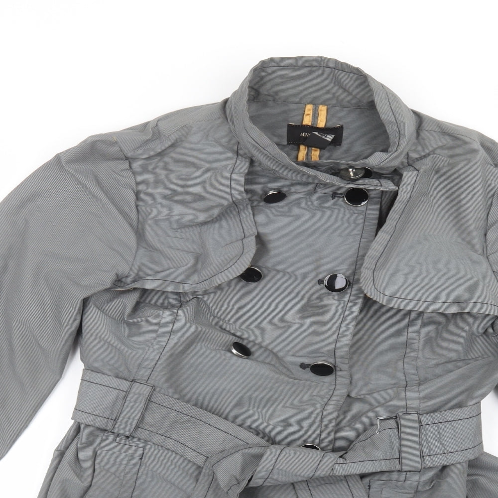 Close-up detail of Mango Suit women’s blue jacket, size L