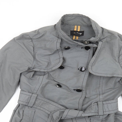 Close-up detail of Mango Suit women’s blue jacket, size L