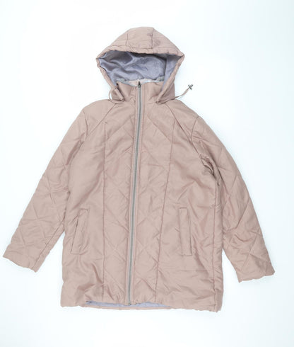 Womens UK Size S anne de lancay Pink Parka Coat