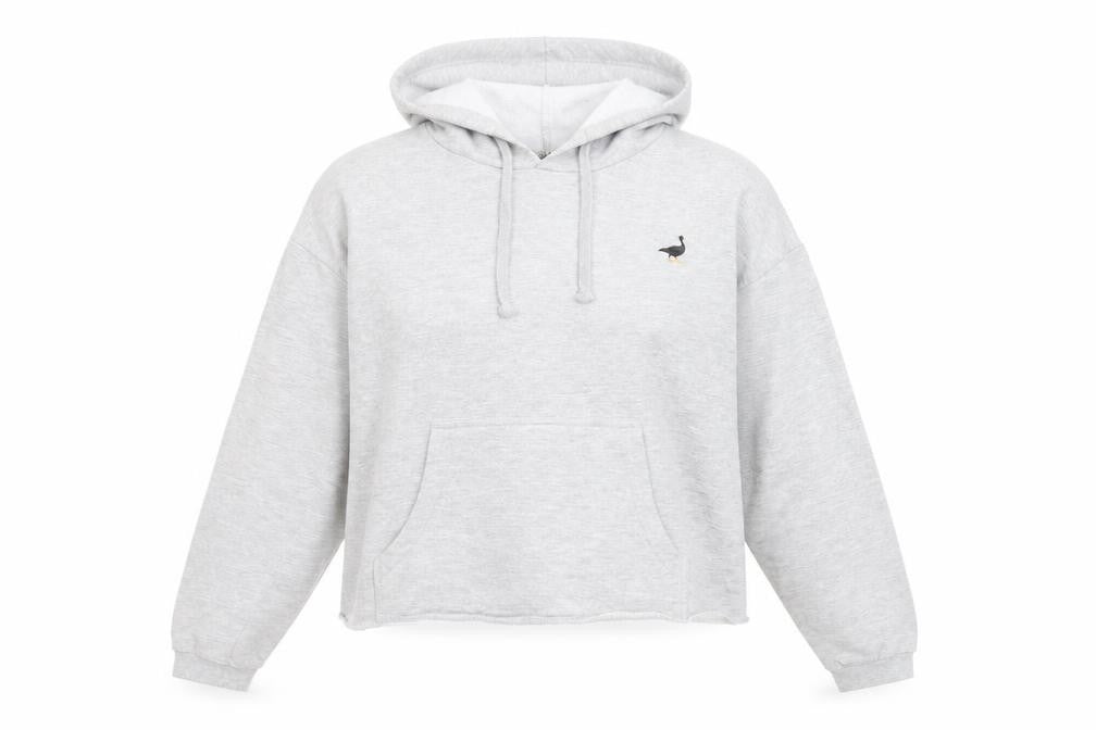 Front view of G&G women’s grey pullover hoodie, size XL