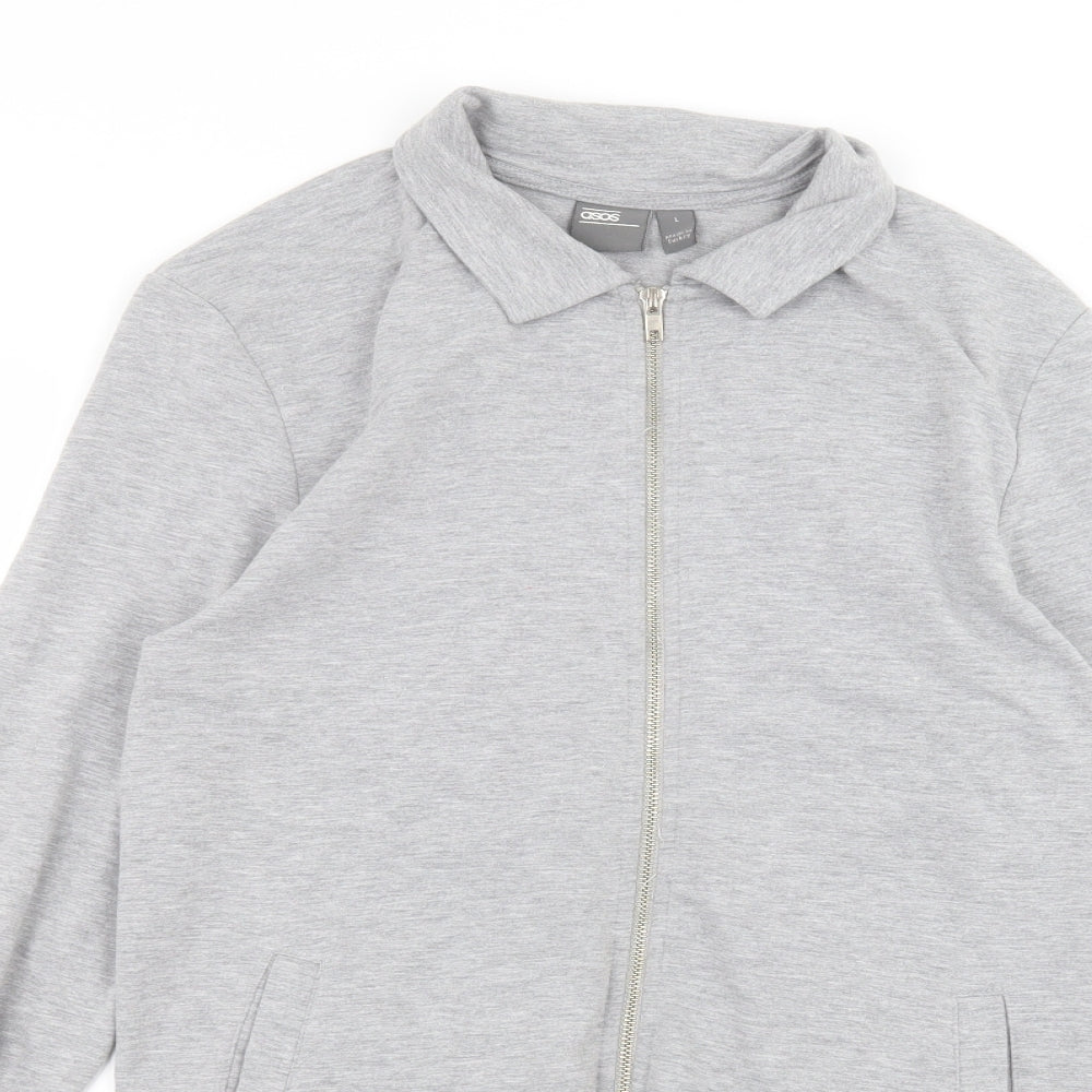 Womens UK Size L ASOS Grey Full Zip Jumper