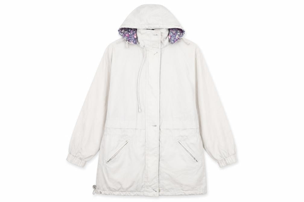 Womens UK Size S Elegance White Parka Coat