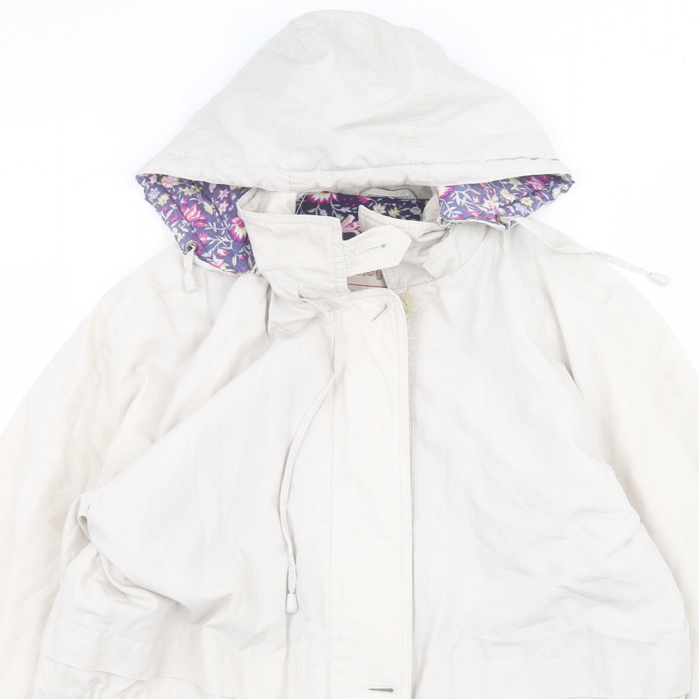 Womens UK Size S Elegance White Parka Coat