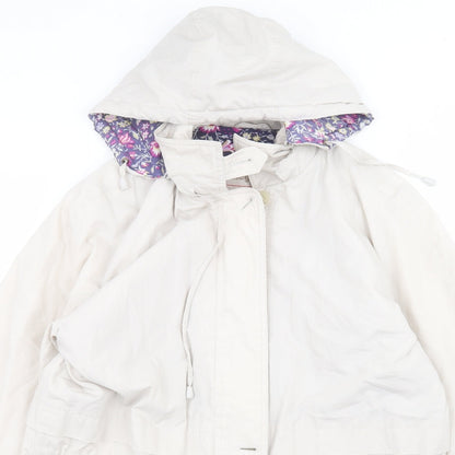 Womens UK Size S Elegance White Parka Coat