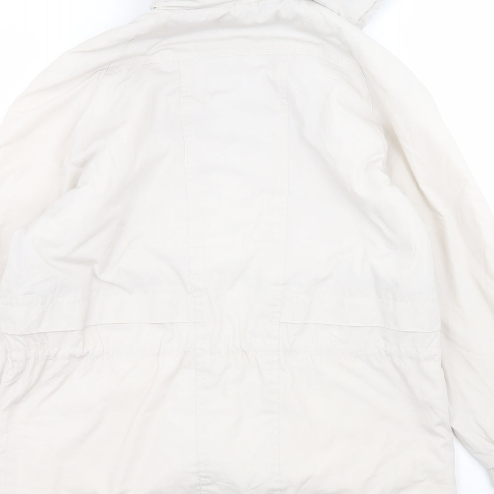 Womens UK Size S Elegance White Parka Coat