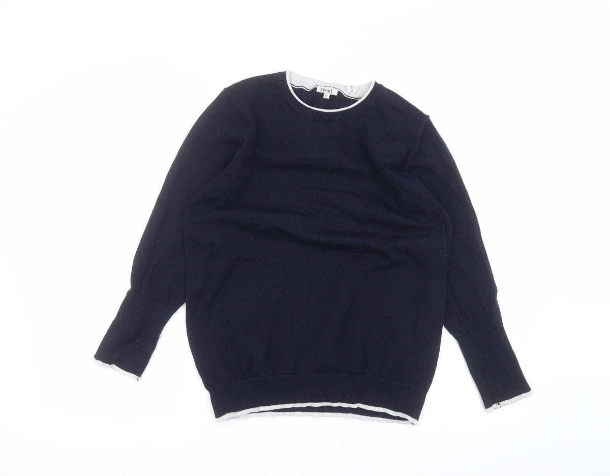 Front view of //text women’s blue basic t-shirt, size M
