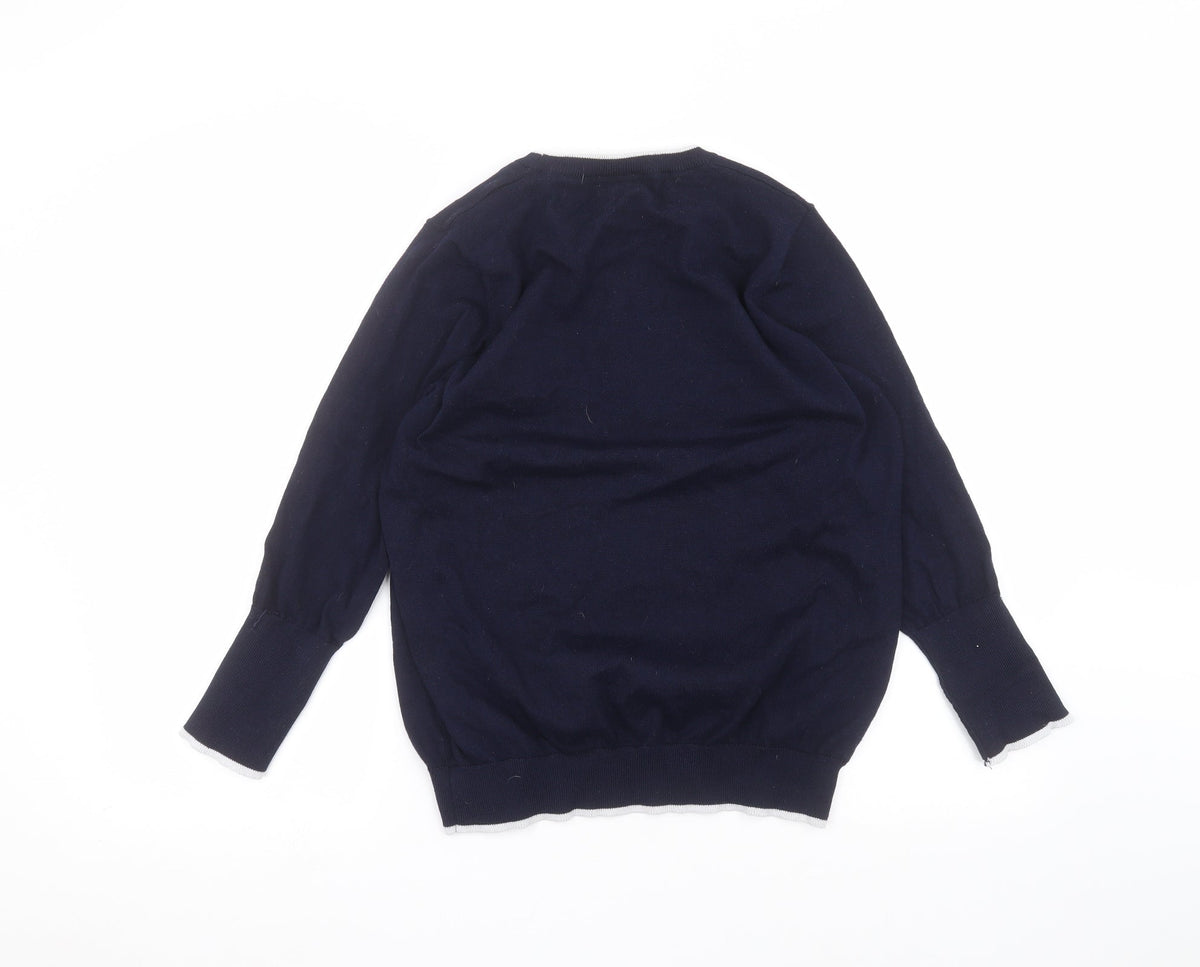 Back view of //text women’s blue basic t-shirt, size M