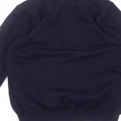 Brand and care label for //text women’s blue basic t-shirt, size M