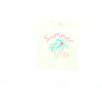 Additional front view of E-vie Baby Green Basic T-Shirt, size 18-24, Months