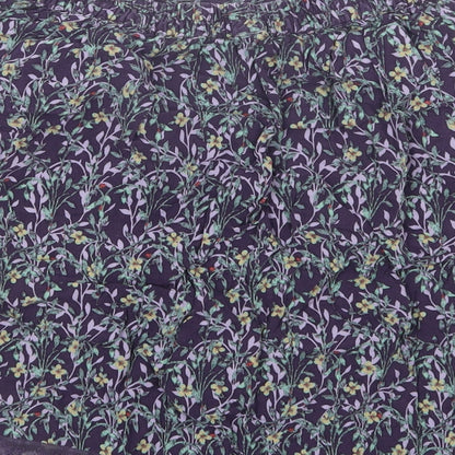 Marks and Spencer Womens Purple Floral  A-Line Skirt Size 8