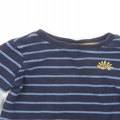 F&F Boys Blue Striped  Basic T-Shirt Size 12-18 Months