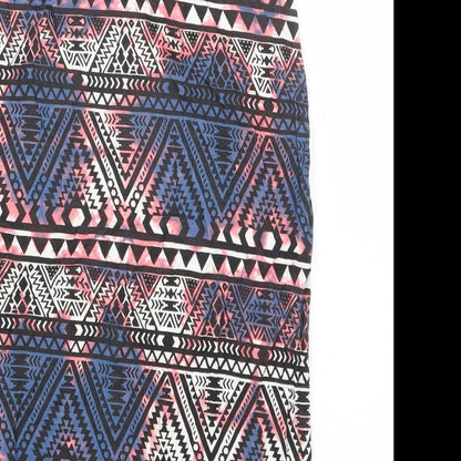 Preworn Womens Blue Geometric  Straight & Pencil Skirt Size 23 in