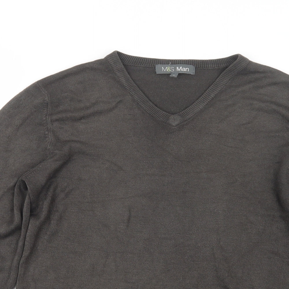 Marks and Spencer Mens Brown  Knit Pullover Jumper Size S