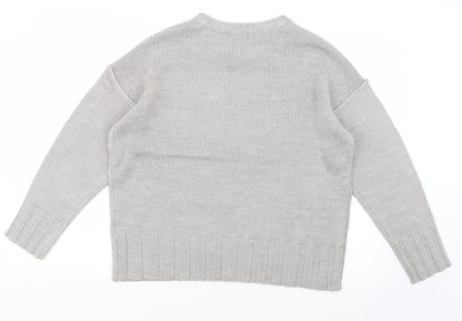 Womens UK Size S Brave Soul Grey Pullover Jumper