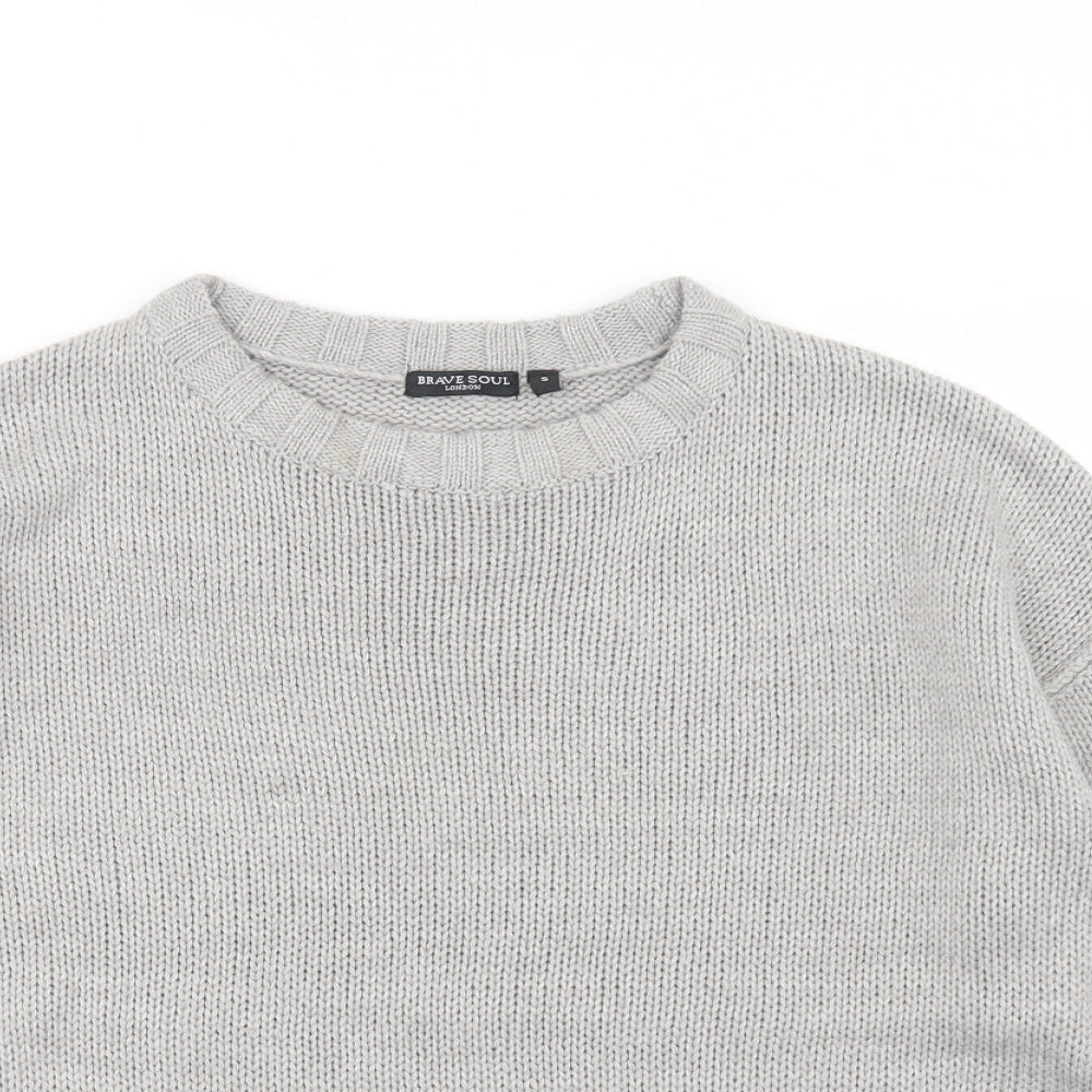 Womens UK Size S Brave Soul Grey Pullover Jumper