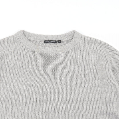 Womens UK Size S Brave Soul Grey Pullover Jumper