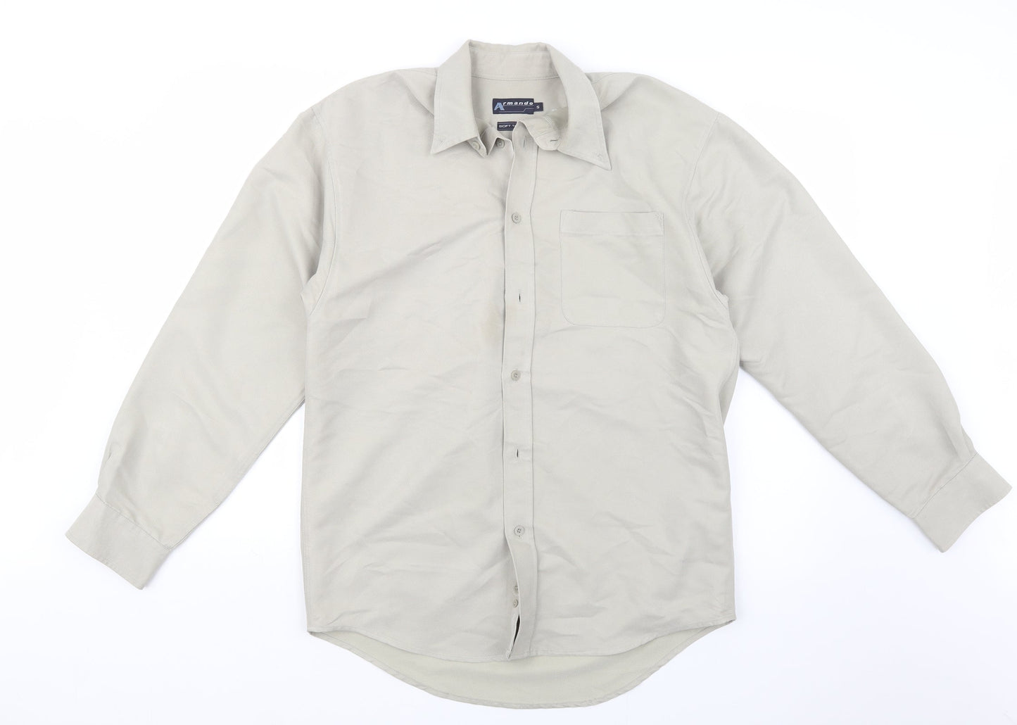 Armando Mens Beige    Button-Up Size S