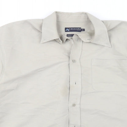 Armando Mens Beige    Button-Up Size S