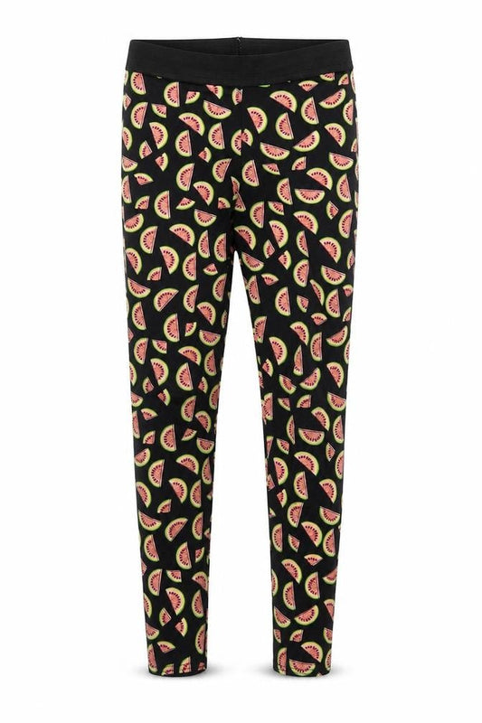 Front view of Atmosphere women’s black geometric capri leggings, size UK 6, 21.5-inch leg