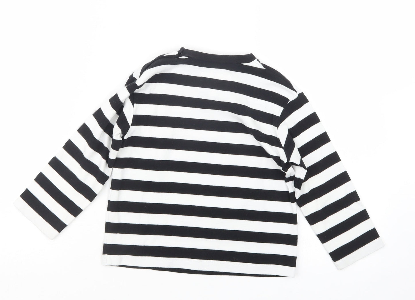 Play Together Girls Black Striped  Pullover T-Shirt Size 5 Years