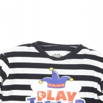 Play Together Girls Black Striped  Pullover T-Shirt Size 5 Years