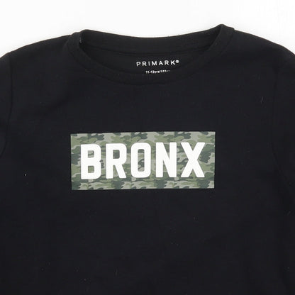 Primark Boys Black   Pullover Sweatshirt Size 11-12 Years  - Bronx
