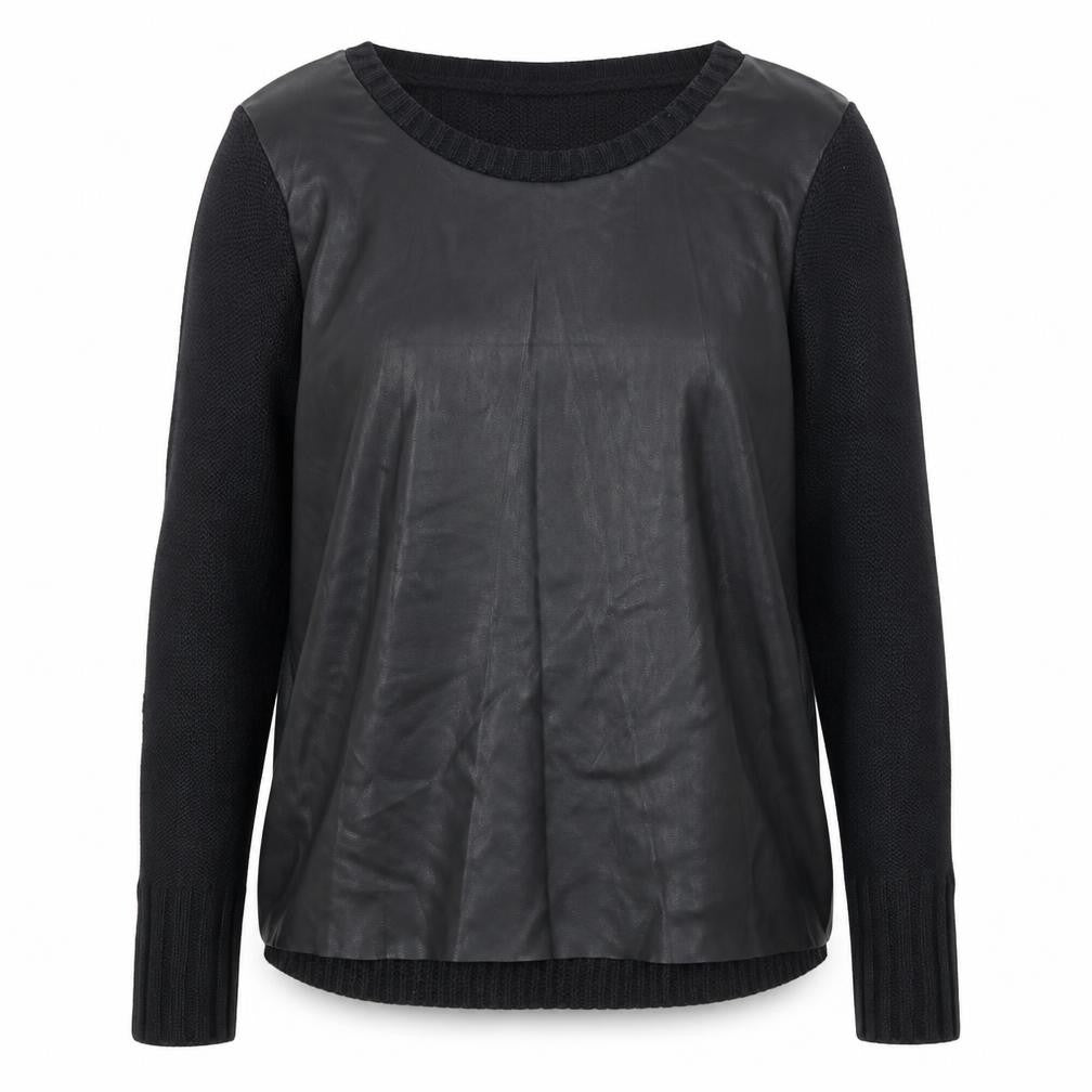 Front view of VILA women’s black knit jumper, size L