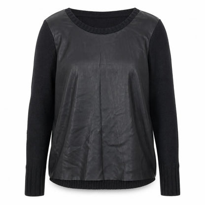 Front view of VILA women’s black knit jumper, size L