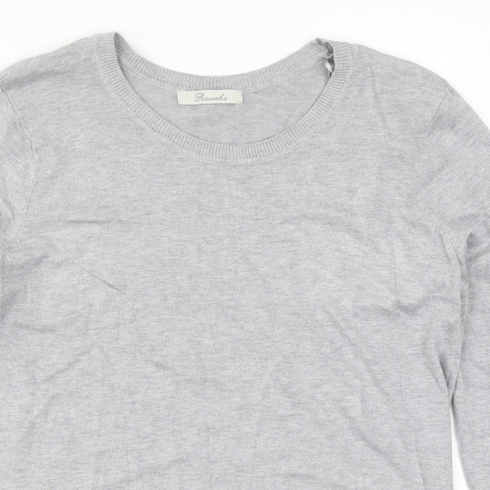 Womens UK Size 14 Peacocks Grey Pullover Jumper