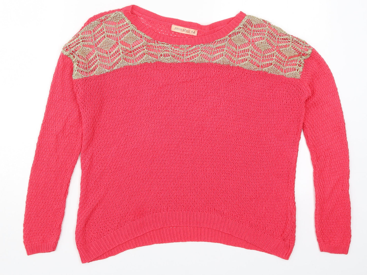 Novo Style Womens Pink  Knit Pullover Jumper Size 14